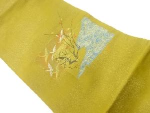 枝梅に群鶴模様織出し名古屋帯